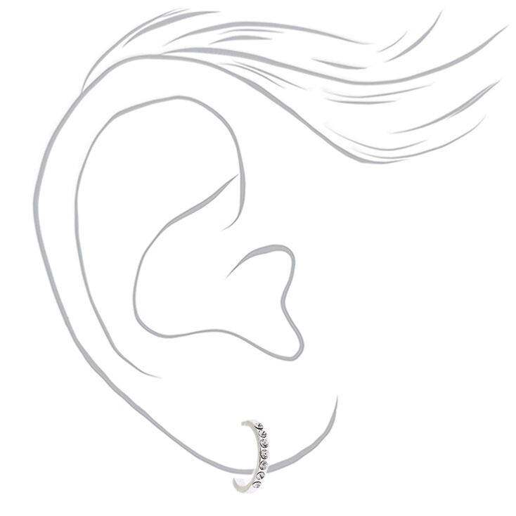 Sterling Silver Half Hoop Earrings,