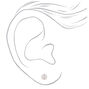 Silver Graduated Crystal Pearl Stud Earrings - 9 Pack,