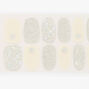 Silver &amp; Ivory Shattered Glass Vegan Nail Wraps Set - 24 Pack,