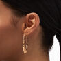 Gold 60MM Bamboo Hoop Earrings,