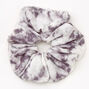 Medium Gray &amp; White Tie Dye Hair Scrunchie,