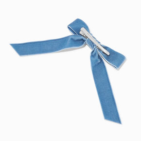 Blue Velvet Hair Bow Clips - 2 Pack,