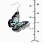 Black Filigree Butterfly 3D 2&quot; Drop Earrings,