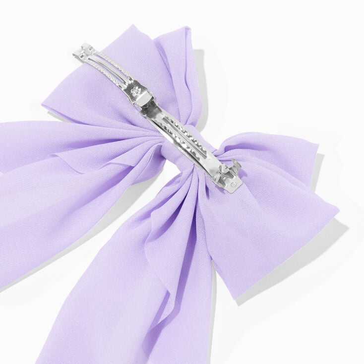 Lilac Long Tail Hair Bow Clip,