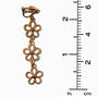 Gold-tone Textured Daisies 2&quot; Clip-On Drop Earrings ,