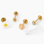 Gold Daisy 16G Daith Flat Back Jewelry Set - 5 Pack,