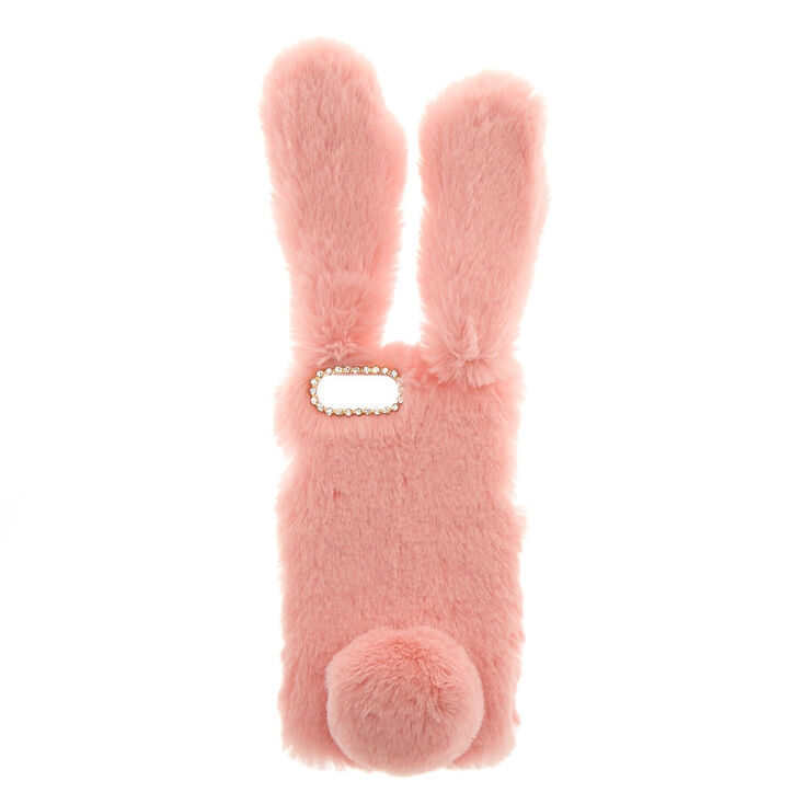 Pink Faux Fur Bunny Phone Case - Fits iPhone 6/7/8 Plus,