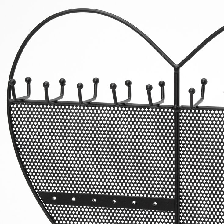 Black Heart Standing Jewelry Holder,