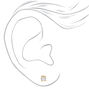 18kt Gold Plated Cubic Zirconia Basket Stud Earrings - 4MM,