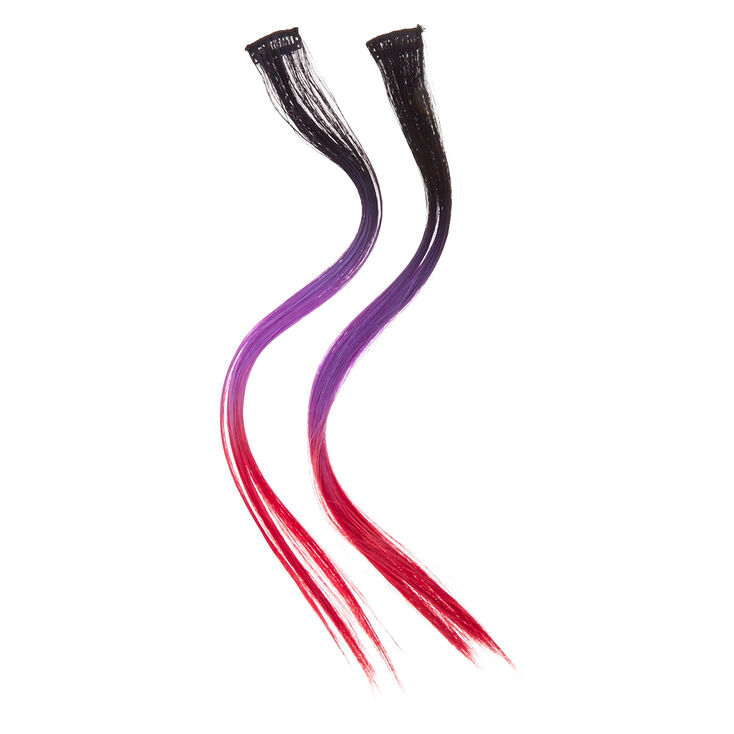 2 Pack Purple Ombre Faux Hair Clips,