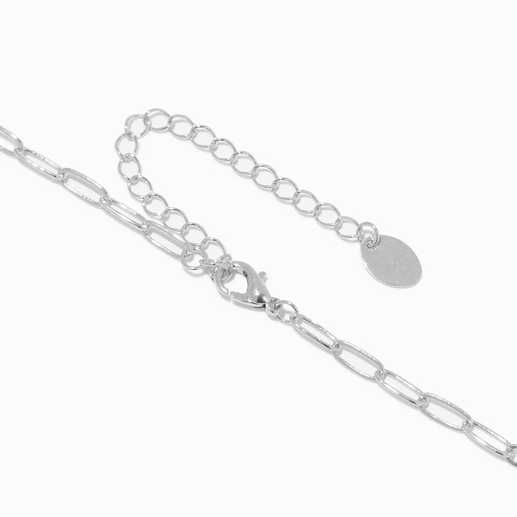 Silver Paper Clip Chain Necklace,