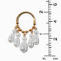 Gold-tone Pearl Cascade 2&quot; Drop Earrings,