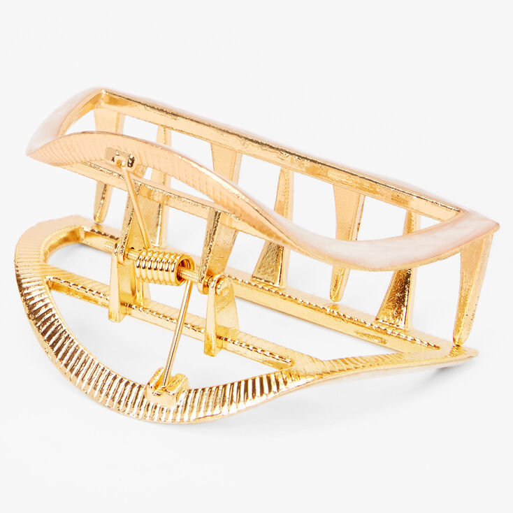 Gold White Arch Metal Hair Claw,