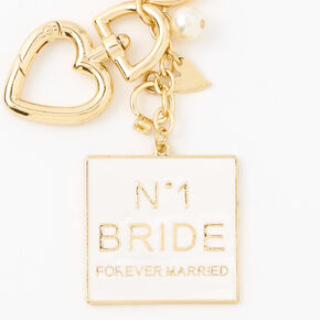 Number One Bride Enamel Keychain - Gold,