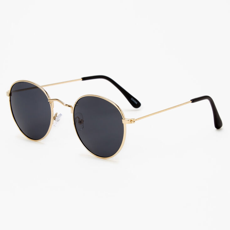 Retro Round Tinted Sunglasses - Black,