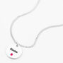 Silver Birthstone Color Tag Pendant Necklace - October,