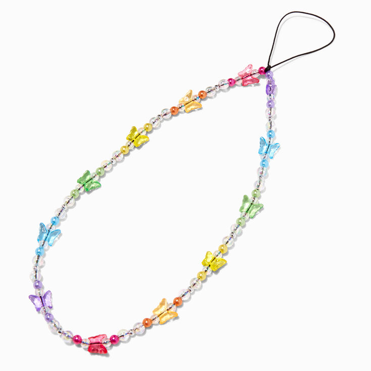 Rainbow Butterfly Phone Wrist Strap,