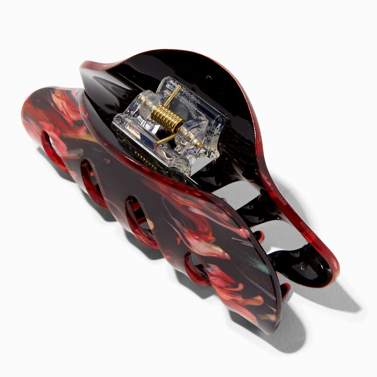 Black &amp; Red Swirl Resin Hair Claw,