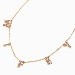 Gold &#39;Wifey&#39; Embellished Charm Necklace,
