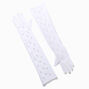 Pearl Studded Sheer Long White Gloves,