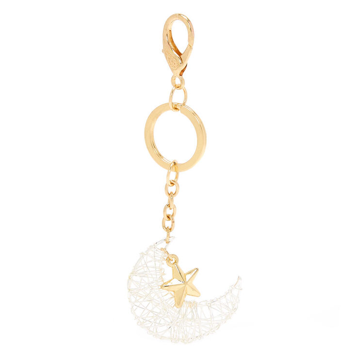 Moon Wire Keychain - Silver,