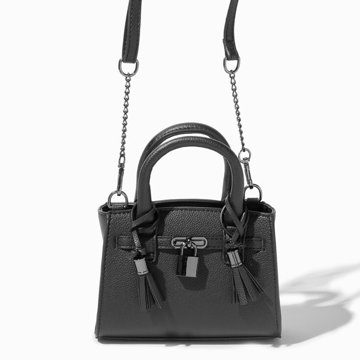 Black Tassel Small Crossbody Satchel,