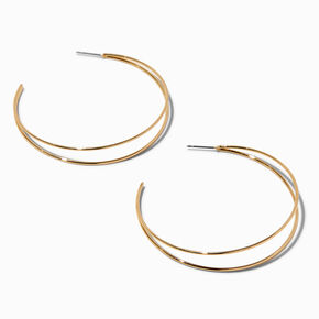 Gold-tone Double Wire 60MM Hoop Earrings,