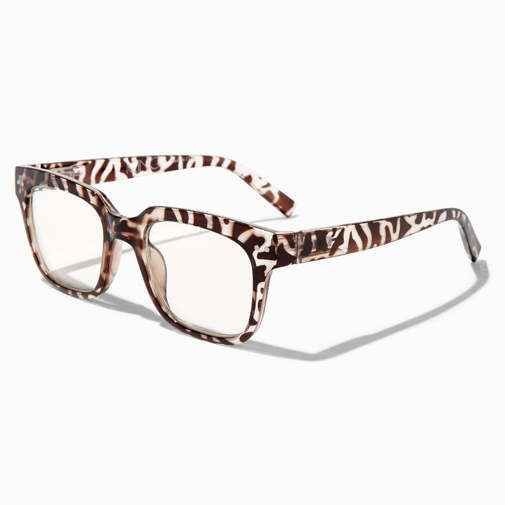 Animal Print Retro Clear Lens Frames,