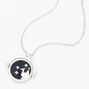 Silver Glow In The Dark Zodiac Spinning Pendant Necklace - Virgo,