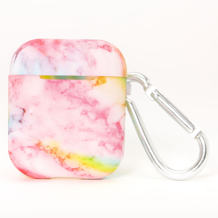 Rainbow Marble Silicone Earbud Case Cover - Compatible With Apple AirPods&reg;,