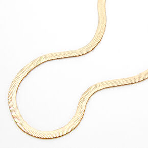 Gold Wide Snake Chain Necklace,