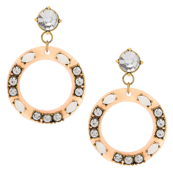 2" Circle Drop Earrings - Blush,