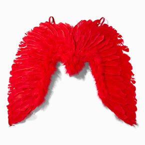 Red Feathery Angel Wings,