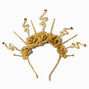 Golden Snakes &amp; Roses Halo Crown Headband,