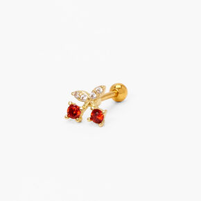 Gold Cherry Tragus Stud Earring,