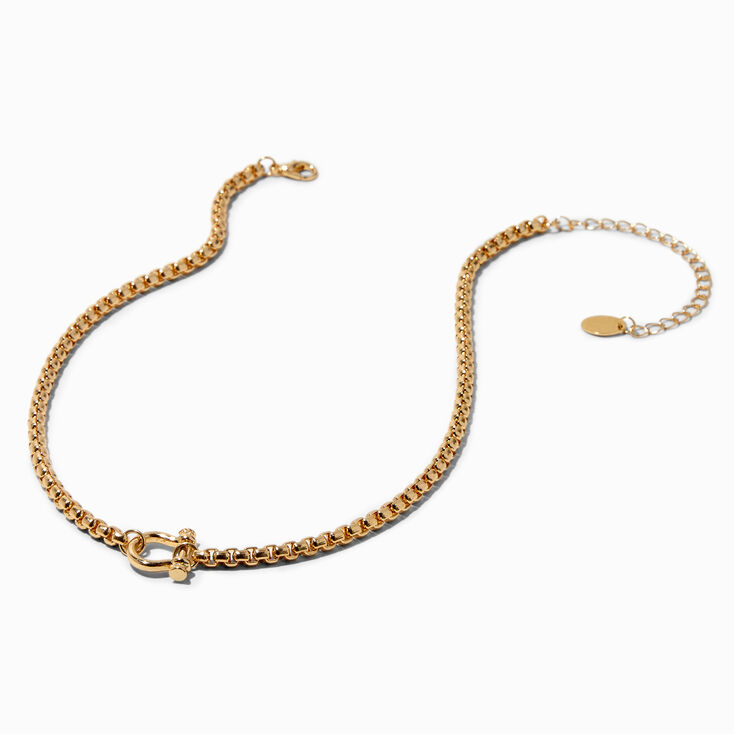 Gold-tone Toggle Pendant Necklace,
