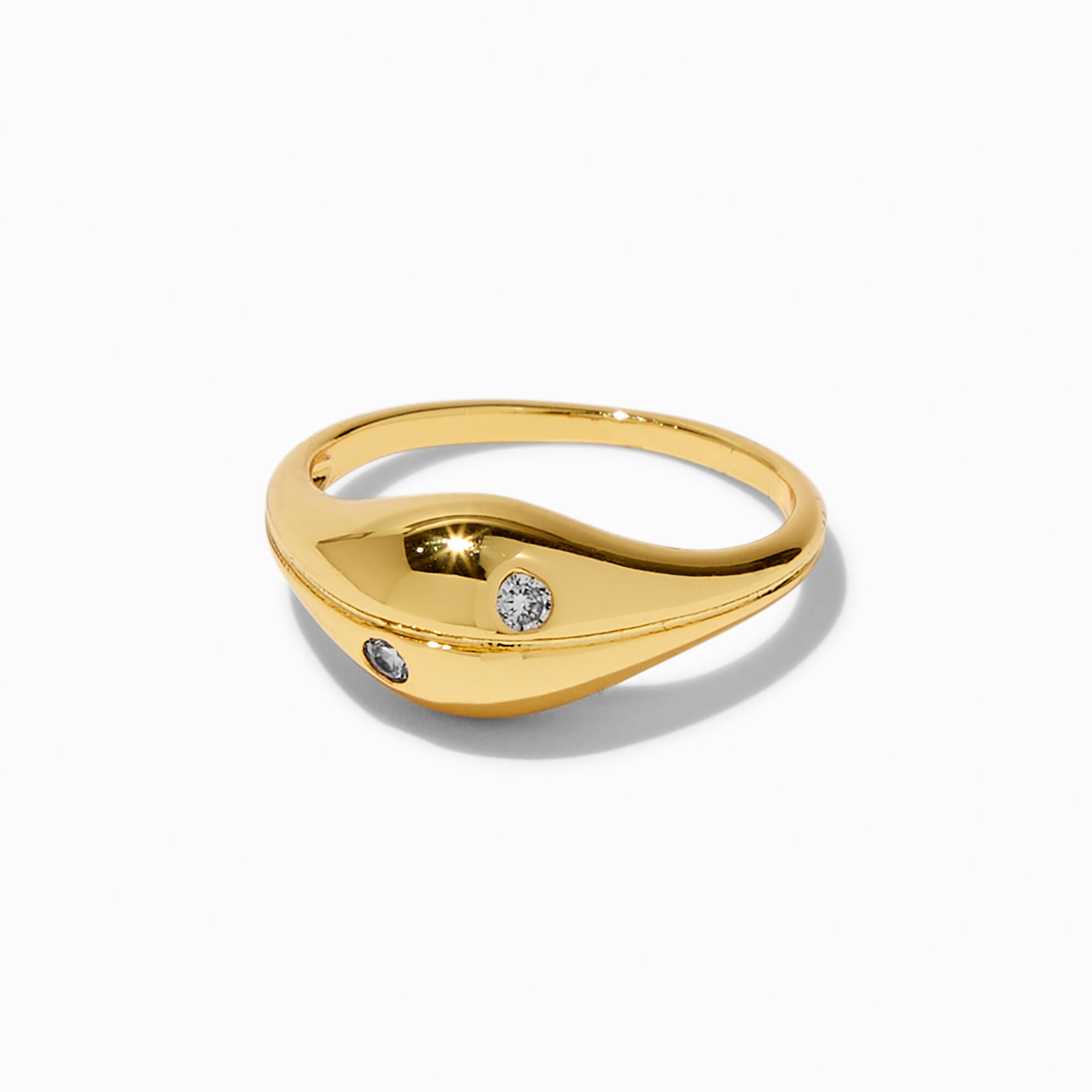 Cowrie shell top ring gold