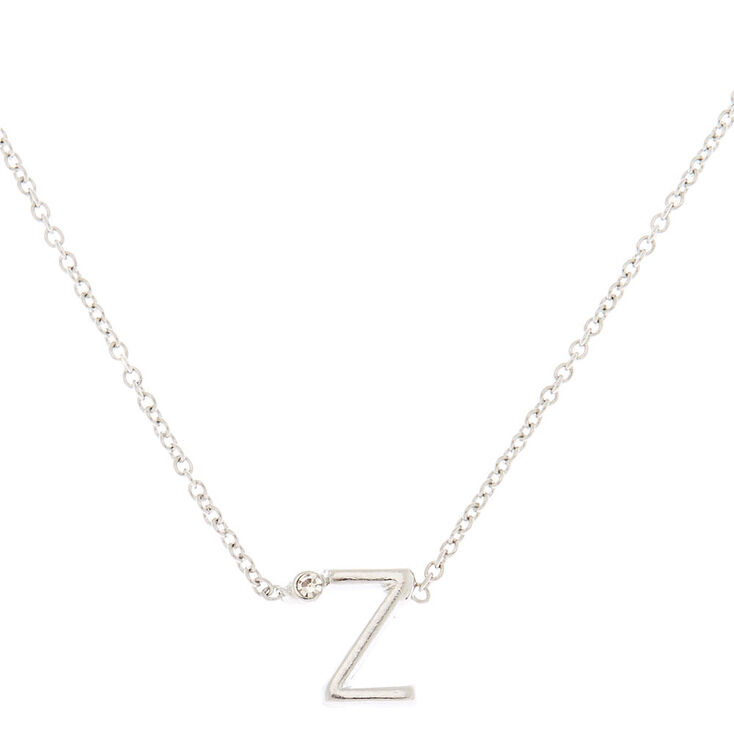 Silver Initial Necklace - Z,