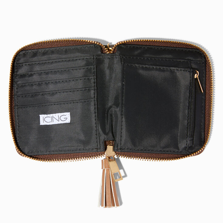 Brown &amp; Black Status Icons Zip Around Wallet,