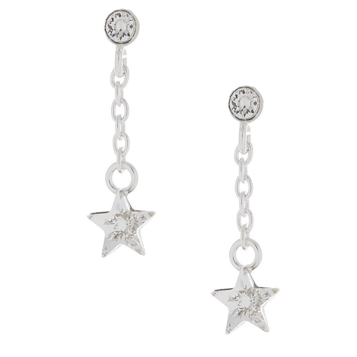 Sterling Silver Swarovski® Elements Star Drop Earrings,