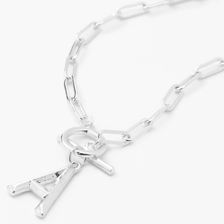 Silver Initial Toggle Chain Necklace A Icing Us