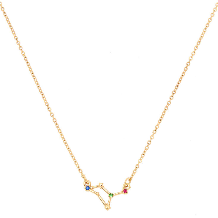 Gold Zodiac Constellation Pendant Necklace - Leo,