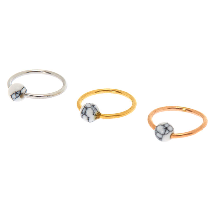 Mixed Metal Marble Cartilage Earrings,
