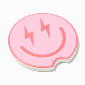 Pink Happy Face Car Coasters - 2 Pack,