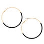 Gold 60MM Thread Wrapped Hoop Earrings - Black,