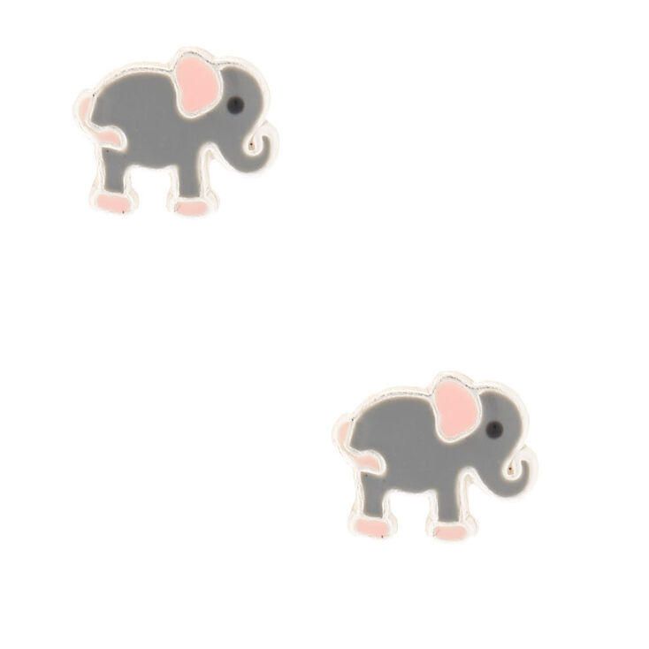 Sterling Silver Elephantastic Stud Earrings,