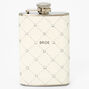 Wedding White &quot;Bride&quot; Quilted Flask,