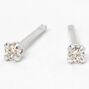 Sterling Silver Cubic Zirconia Round Stud Earrings - 2MM,