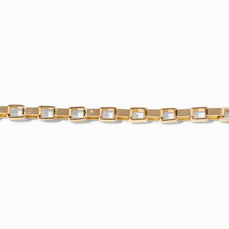 Gold Open Box Link Chain Bracelet,