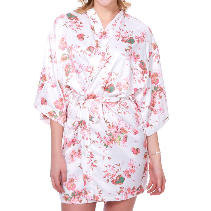 Floral Satin Robe,